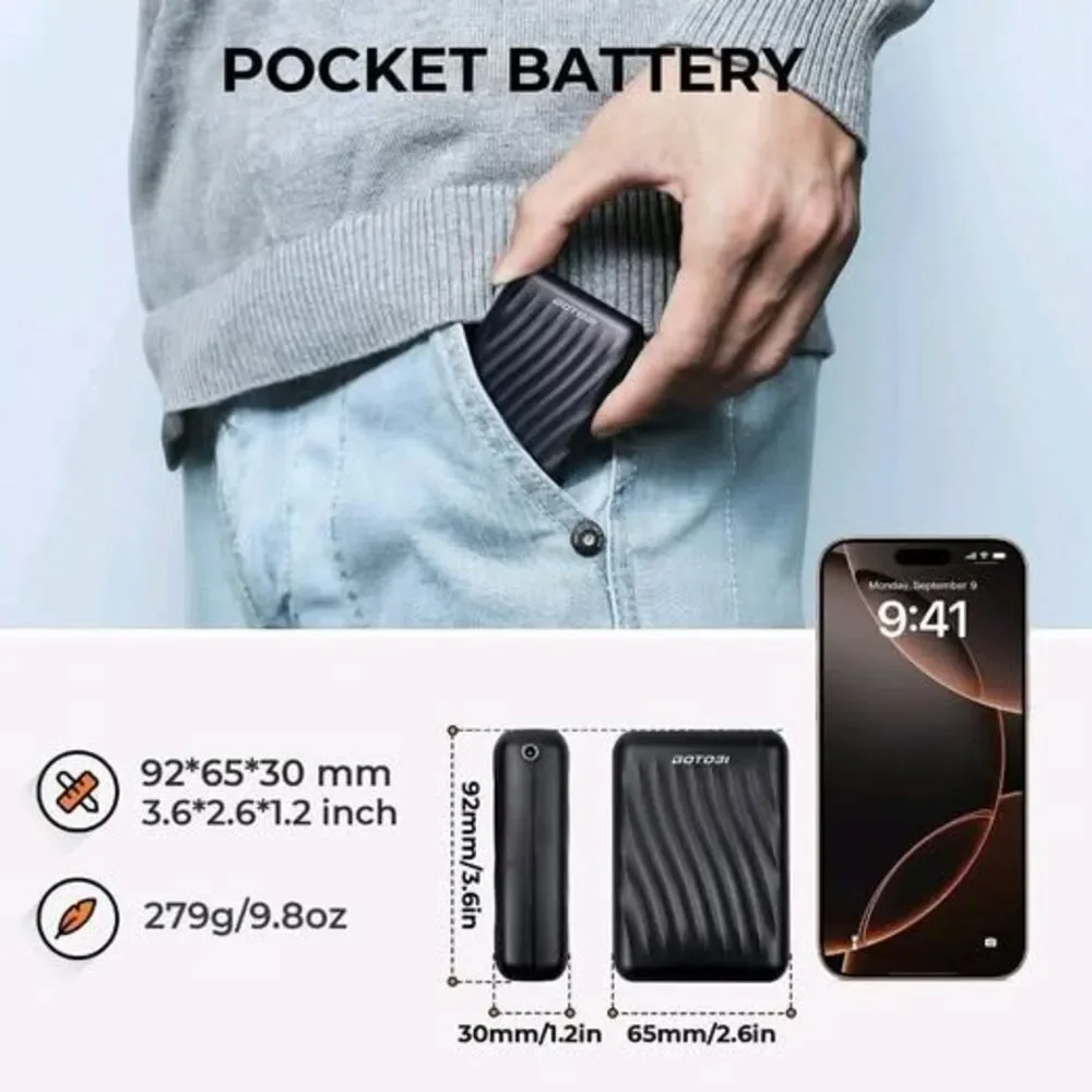 GOTOBI 12V 18400mAh Heated Jacket Battery Pack - Power Bank Black